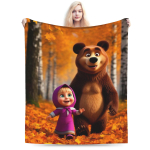 M-Masha ja Karud Tekk Pehme Uudsus Pl&uuml;&uuml;s Voodipesu Viska Tekid T&uuml;drukutele Poistele V&auml;ljas Flanell Voodikate Voodikate 180x230cm