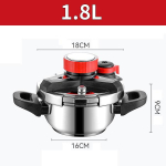 1,8L/2,4L Mini kiirkeedupott klauskaane ja &uuml;he k&auml;ega p&ouml;&ouml;rleva lukuga Olla de Presion 3-in-1 roostevabast terasest kiirkeedupott black