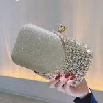 Crystal &Otilde;htune Sidurikott Pulmakott Pulmapeo S&auml;delev &Otilde;htus&ouml;&ouml;k Sidurikotid Rhinestone Glitter K&auml;ekott Kuldne kuld