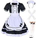 S-4XL Must Valge Kass Neiu Kost&uuml;&uuml;m Cosplay Seksikas Lolita Anime Armas Pehme T&uuml;druk Neiu &Uuml;likond Atraktiivne Komplekt Lava Kelneri Kost&uuml;&uuml;mid XXXL&Other white