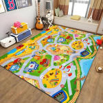 Linnam&otilde;isupargi rongim&auml;nguvaip Laste interaktiivne kaart libisemiskindel pestav matt pehme lasteaia magamistoa vaip 2026 80x120cm yellow