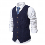 Meeste &uuml;likonnavest Moodne allakeeratava kraega taskutega &uuml;likonnavestid Inglise stiilis Smart Casual Vintage h&auml;rrasmees Vaba aja peo vest S