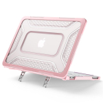 Tugev p&otilde;rutuskindel &uuml;mbris Apple MacBook Pro 13 A1706 A1989 A2159 M1/M2 jaoks, kukkumiskindel s&uuml;learvuti sisseehitatud aluse ja soojuseralduskattega Funda Pro 13 A2338 M1 roosa
