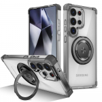 360&deg; p&ouml;&ouml;rlev magnetiline juhtmevaba laadimishoidik L&auml;bipaistev telefoni&uuml;mbris Samsung Galaxy S26 Ultra S25 S23 S22 S21 Plus S24 FE jaoks Galaxy Note20 Ultra must
