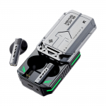 Black Shark T11 m&auml;ngude Bluetooth-peakomplektil on mecha-inspireeritud klappdisain, madal latentsusaeg, 30-tunnine aku kestvus, HD-k&otilde;nekvaliteet, RGB valgustusefektid. hall