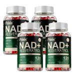 Liposomaalsed NAD+ kapslid, 1200 mg, Resveratroli ekstrakt, Looduslik toidulisand, Sobib nii meestele kui ka naistele 120*4