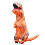 Kvaliteetne laste T-rex t&auml;ispuhutav dinosauruskost&uuml;&uuml;m turvaliste kinnitustega oranž