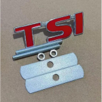 1X TSI Kroompunane Logo 3D Auto Stiil Eesmine Metallv&otilde;re Embleem M&auml;rk T4 T5 Golf 4 5 6 7 Passat b6 Tiguanile silver red