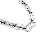 316L roostevabast terasest paks keti kaelakee komplekt S-kujulise pandlaga suur raske l&uuml;liga kaelakee kaelakee Statement Lahe meestele naistele 19cm long bracelet white