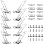 10 tk Aknapiirajad Lukud Roostevabast Terasest Laste Turvalisuse Piirajad Konksud Kruvidega 5 Vasakpoolset ja 5 Parempoolset Avamispiirajat Piiraja Ohutus 10PCS gray