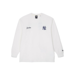 New Era FW25 MLB Meeskonna Seeria New York Yankees Vahvli Kirja Logo Prindi Tikitud L&otilde;tv Vabaaja Pikkade Varrukatega T-s&auml;rk Unisex T-s&auml;rk 14858057 S white