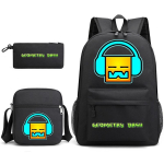 Geomeetriline Geomeetriajooks Kolmeosaline Koolikott Mees- ja Naistudengid Kampuse Pliiatsitops L&otilde;uendikott three-piece set (backpack + satchel + pencil case)