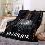 P&otilde;hjamaa viiking Odin Valhalla Valknut pehme flanelltekk voodite, magamistoa, diivani, pikniku jaoks, visketekk v&auml;litingimustes vaba aja veetmiseks, uinakuks, kingitus 150x180cm