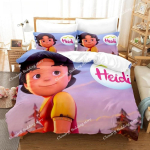3D-prinditud anime Heidi, Alpi t&uuml;druk Voodipesukomplekt &Uuml;heinimese, Twin, T&auml;is-, Queen-, King-suuruses Voodikomplekt T&auml;iskasvanu Laste Magamistuba Tekikoti Komplektid 135x200cm