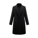 S&uuml;gise ja Talve Suur Suurus Villane Naiste Mantel Keskmise Pikkusega Nizi Mantel 5XL black