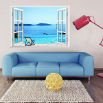 Aknakleebis SEINAKLEEBIS Home Decor Exotic Beach View Art tapeet seinamaaling