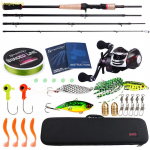 Casting Rod Combo 2,1 m s&uuml;sinikkiust varras Smooth Bait Casting Reel ja &otilde;ngekott muud kalastusvahendid left reel&kit