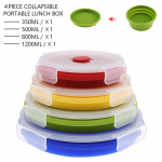 4 tk silikoonist Bento kasti ristk&uuml;likukujuline kokkupandav l&otilde;unakauss toidu s&auml;ilituskonteinerite karp 350 500 800 1200 ML Rectangle