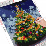 Huacani t&auml;iskandiline/&uuml;mmargune puur 5D DIY teemantmaal j&otilde;ulupuu Tikand Ristpistes 5D Kodukaunistuse kingitus Full Round 20*30 cm