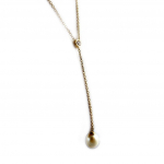 Les Tr&eacute;sors De Lily [E7591] - Collier Plaqu&eacute;-Or 'Unique' Blanc valge