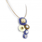 Les Tr&eacute;sors De Lily [H3510] - Collier Cr&eacute;ateur 'Liberty' bleu marron sinine