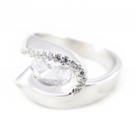 Bague Argent 'Scarlett' blanc 52 h&otilde;be