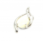 Les Tr&eacute;sors De Lily [I2617] - K&auml;sit&ouml;&ouml;na valmistatud h&otilde;bedast ripats  Goddess Opal  h&otilde;bevalge (roodiumiga kaetud) - 20x11 mm valge