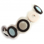 NOA [K0202] - Bracelet Cr&eacute;ateur 'Bora Bora' beige bleu ciel beež