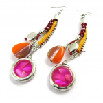 Les Tr&eacute;sors De Lily [M2575] - Boucles Cr&eacute;ateur 'Alta&iuml;' rose orange Heleroosa