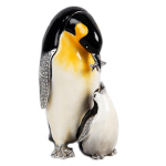 Les Tr&eacute;sors De Lily [Q3449] - Ehtekarp 'Famille Penguins' oranž must valge - 9x4 cm must