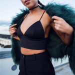 Uus saabumine Euroopa moe rinnahoidja naistele Crop Top Fashion Slim Sexy Hot Black Bralette Vest Naister&otilde;ivad Solid Fitness Bralet Allahindlus S must