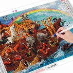 Teemantmaalikomplekt Loomade tiigri kividest Teemanttikandite m&uuml;&uuml;k Panda Elevandi mosaiik K&auml;sitsi valmistatud kingitus Full Round (20X30CM)