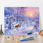 DIY maalimine numbrite j&auml;rgi K&auml;sitsi maalitud digitaalne &otilde;limaal L&otilde;uend Kodukaunistuse numbrid &otilde;limaal 40x50cm no frame