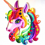 5D DIY &Uuml;kssarviku teemantmaal T&auml;is &uuml;mmargune/&uuml;mmargune puur Multikas Maagiline &Uuml;kssarvik Rhinestones Ristpistes Mosaiik Kodukaunistuse Lastele Kingitus Full Round 30x30CM