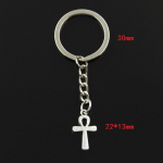 Moodne 30 mm v&otilde;tmehoidja metallist v&otilde;tmehoidja v&otilde;tmehoidja ehted antiikne h&otilde;bedase v&auml;rviga kaetud Egiptuse Ankh s&uuml;mboliga rist 22x13 mm ripats h&otilde;be