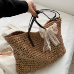 Yogodlnsi suvine pitsist &otilde;lekott, naissoost suure mahutavusega &otilde;lakott, kootud k&auml;sitsi valmistatud kandekott Reisirannakott rotangist kott 39*5*32cm khaki