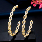 WWJ Glitter roheline tsirkoon r&otilde;ngasr&otilde;ngas k&otilde;rvar&otilde;ngad kuldset v&auml;rvi ehted valge