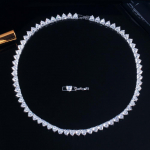 WWJ &uuml;liluksuslik valge kuldse v&auml;rvi kuubiktsirkooniumoksiid Love Heart Tennis Choker kaelakee valge kulla v&auml;rv