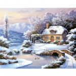 Isetegija 5D teemantmaaling t&auml;is&uuml;mmargune puur Talvine loodus ristpistes mosaiikvaigust teemanttikandi komplekt lumemaastiku kaunistus Full Round 20x30CM