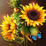 DIY Teemantmaaling P&auml;evalill Liblikad Teemanttikandid Mosaiik Lilled Pilt Ristpistekomplekt Kodukaunistused K&auml;sit&ouml;&ouml; kingitus Full Round 20x20CM