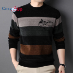 Cozy Up Mood Triibulised pulloverid Kootud kampsun Meeste riided Paksud Talvised Soojad Kampsunid Meeste riided J&otilde;ulukampsunid M roheline