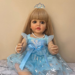 NPK 55cm Baby Doll Girl Blue Kleit Reborn Princess Pehme kogu kehaga silikoonist vanninukk 55cm roosa
