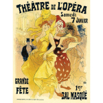 Les Tr&eacute;sors De Lily [A1203] - Retro metallist tahvel  Jules Cheret  Th&eacute;&acirc;tre de l'Op&eacute;ra - 40x30 cm kollane
