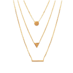 Les Tr&eacute;sors De Lily [R3950] - kullatud Boho kaelakee - 3 rida - 40 ja 45 ja 50 cm - muster 15x1 - 6x6 ja 5 mm kuld