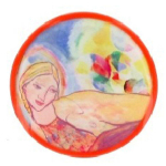 Les Tr&eacute;sors De Lily [R4272] - K&auml;sitsi valmistatud pross  Mistinguette  oranž mitmev&auml;rviline - 60 mm oranž