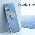 Plating Ring Hoidja &uuml;mbris Motorola Moto G30 G20 G60 G50 G10 G52 G22 aluse kate Moto 20 E20 E7 G9 Plus G8 Play Power pehme silikoonist aluse telefoni &uuml;mbris Moto E20 sinine