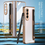 Samsung Galaxy Z Fold 3 4 kaanega eesmine karastatud klaasist l&auml;bipaistev &uuml;mbris katteraam K&otilde;va l&auml;bipaistev S pliiatsi pesa hoidja tagumine &uuml;mbris for Galaxy Z Fold 3 kuld
