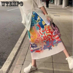 Naiste poolseelik ni&scaron;ikujundusega Underwater World Print Ajatust trotsiv plisseeritud poolseelik Plus Size S