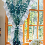 Pol&uuml;ester-puuvillane linane prinditud aken kardina volangiga K&ouml;&ouml;kkardin laheaken kardin L&uuml;hike kardin viimistletud laheaken Art Decor 130x100cm 1pcs