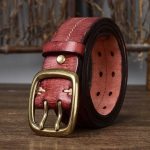 3,8 cm puhas Cowskin ehtsast nahast rihm Meeste messingist vasest topeltn&otilde;elaga pandlaga Luksuslik paks retrot&uuml;&uuml;pi meeste teksadest s&otilde;jav&auml;ev&ouml;&ouml; 115cm